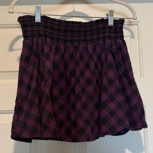 Plaid Purple and Black Women's Mini Skirt